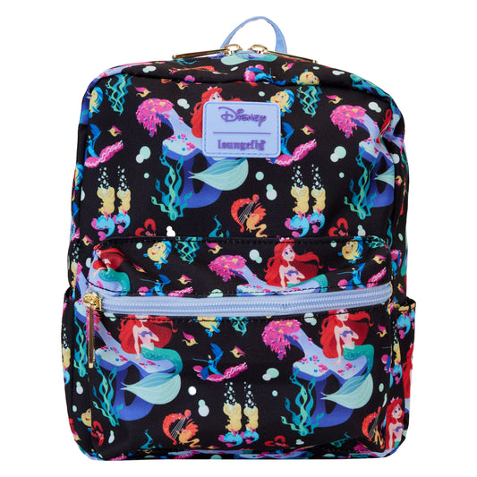 The Little Mermaid 35th Anniversary Life is the Bubbles All-Over Print Nylon Square Mini Backpack LFY
