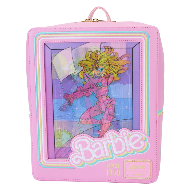 Loungefly Barbie 65th Anniversary Doll Box Triple Lenticular Mini Backpack LFY