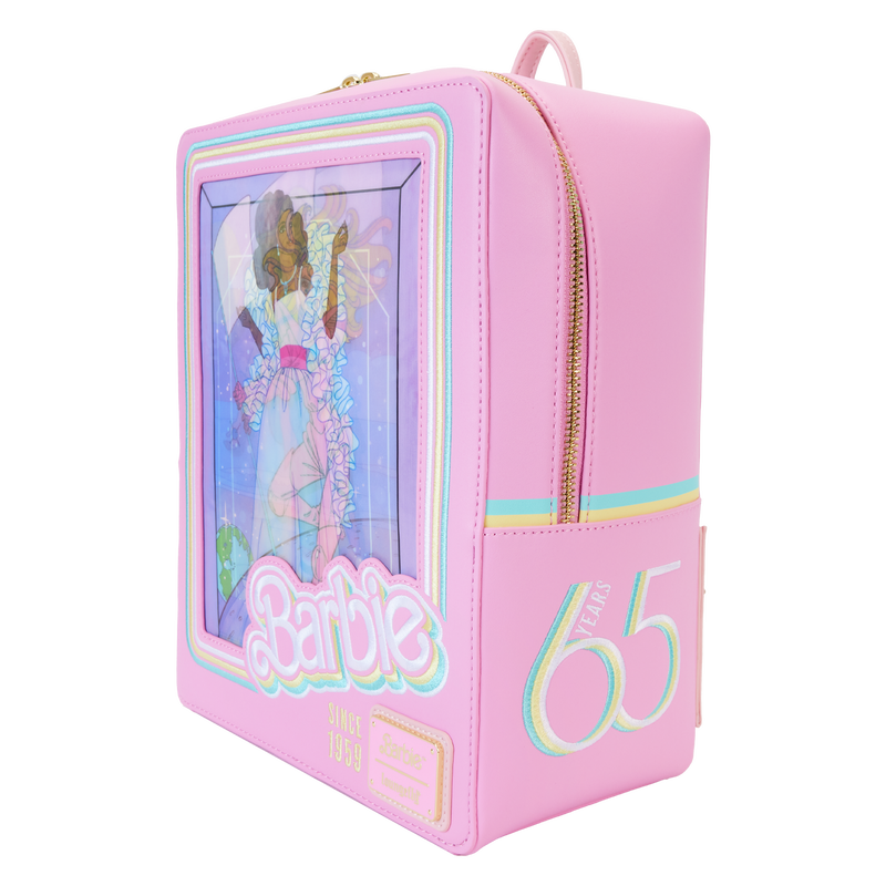 Loungefly Barbie 65th Anniversary Doll Box Triple Lenticular Mini Backpack LFY