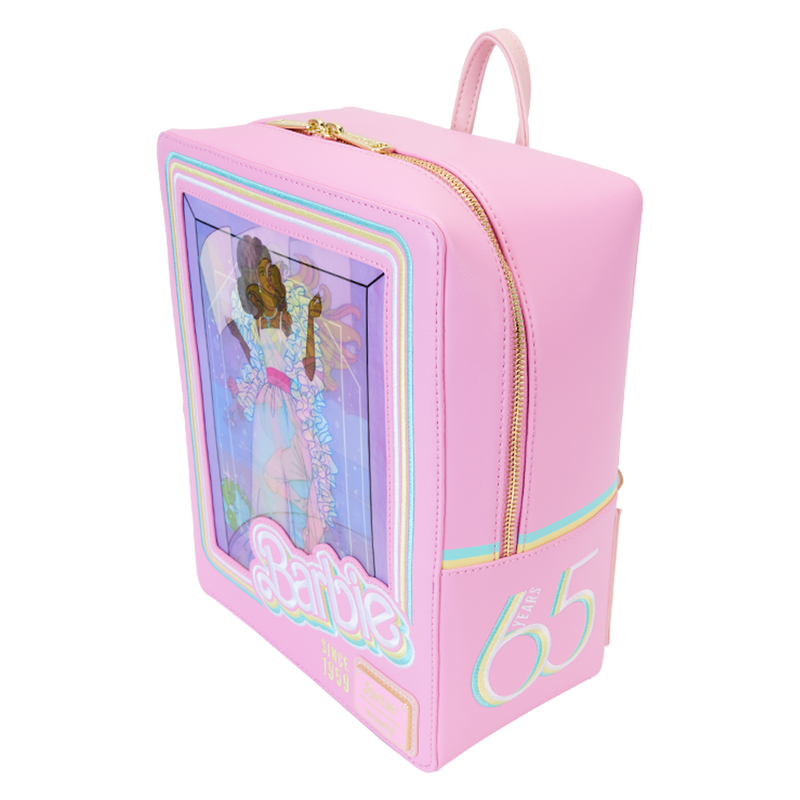 Loungefly Barbie 65th Anniversary Doll Box Triple Lenticular Mini Backpack LFY