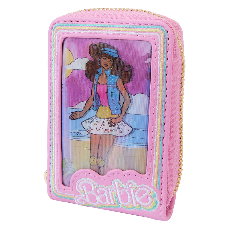 Loungefly Barbie 65th Anniversary Doll Box Triple Lenticular Zip Around Wallet LFY