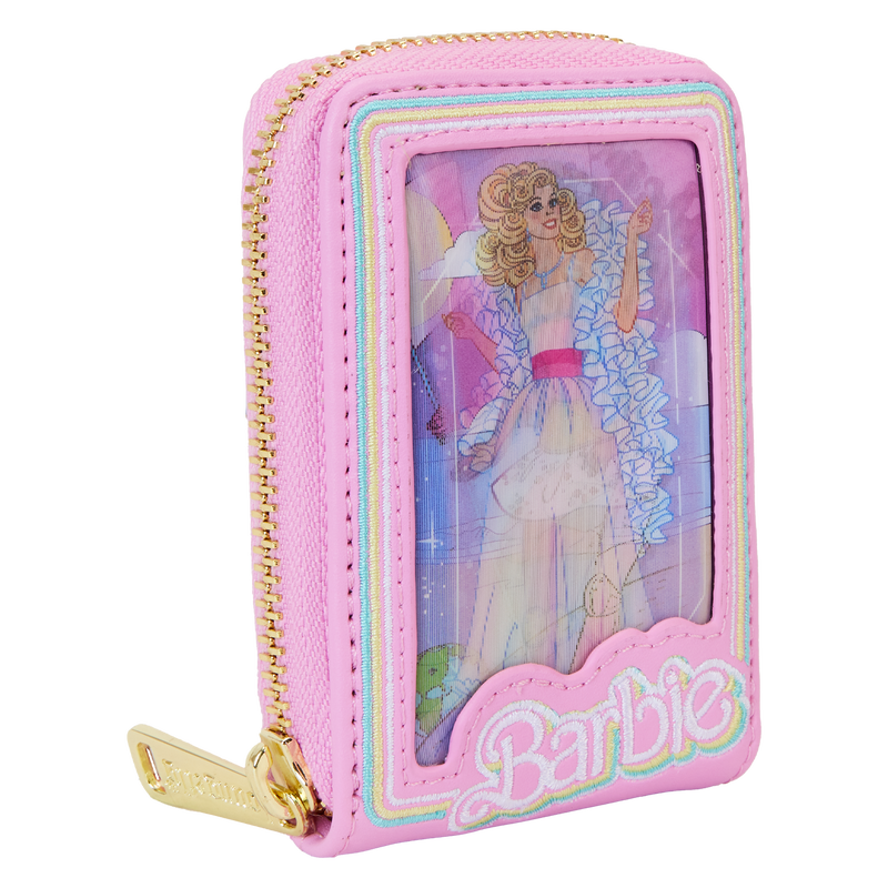 Loungefly Barbie 65th Anniversary Doll Box Triple Lenticular Zip Around Wallet LFY