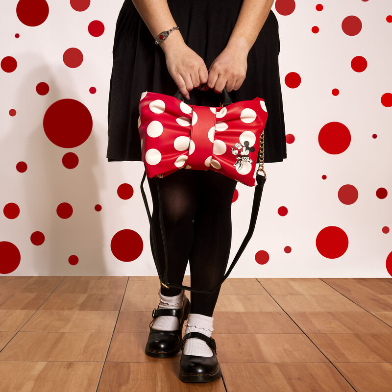 Minnie Mouse Rocks the Dots Classic Bow Figural Crossbody Bag LFY