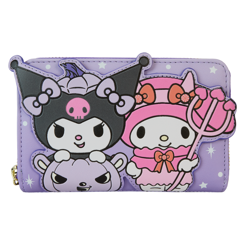 Loungefly Sanrio Kuromi & My Melody Glow Zip Around Wallet LFY