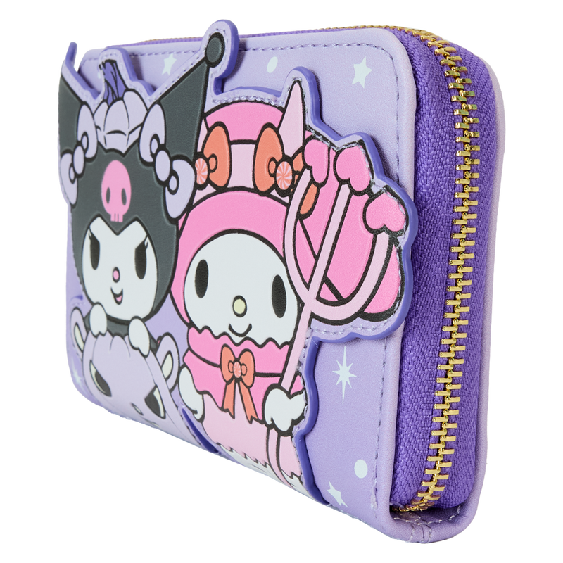 Loungefly Sanrio Kuromi & My Melody Glow Zip Around Wallet LFY