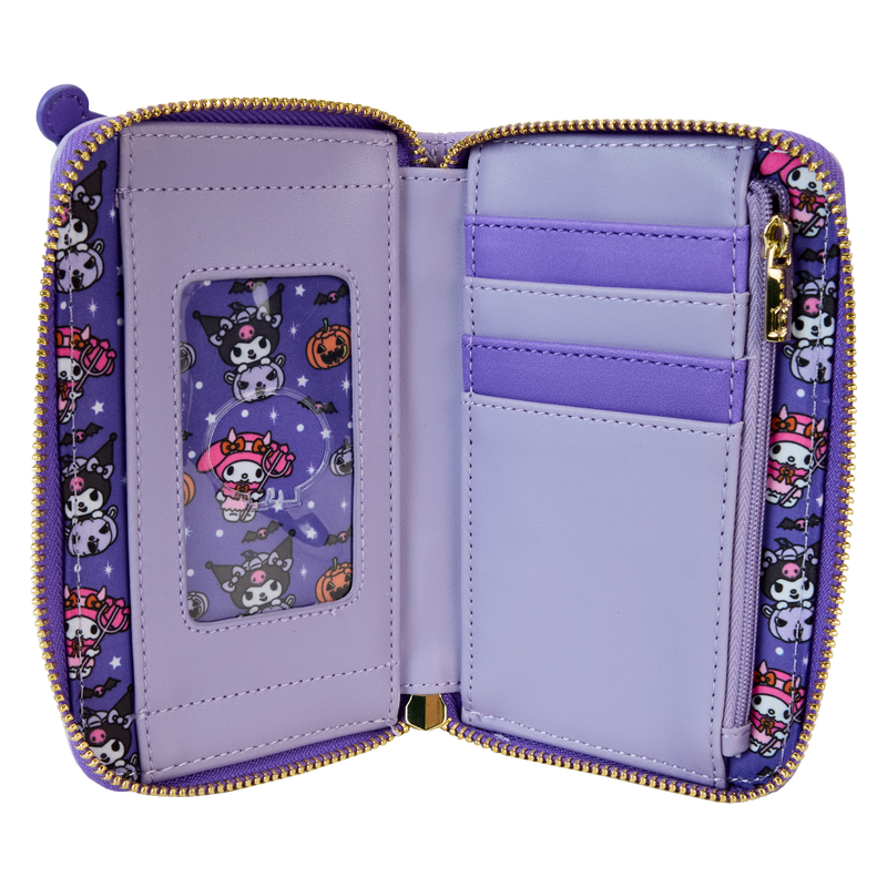 Loungefly Sanrio Kuromi & My Melody Glow Zip Around Wallet LFY