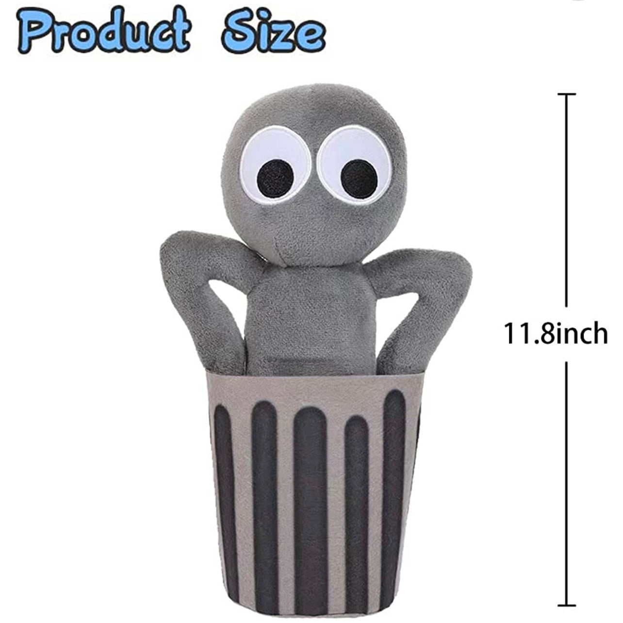 Gray Trash Can-Rainbow Friends plush