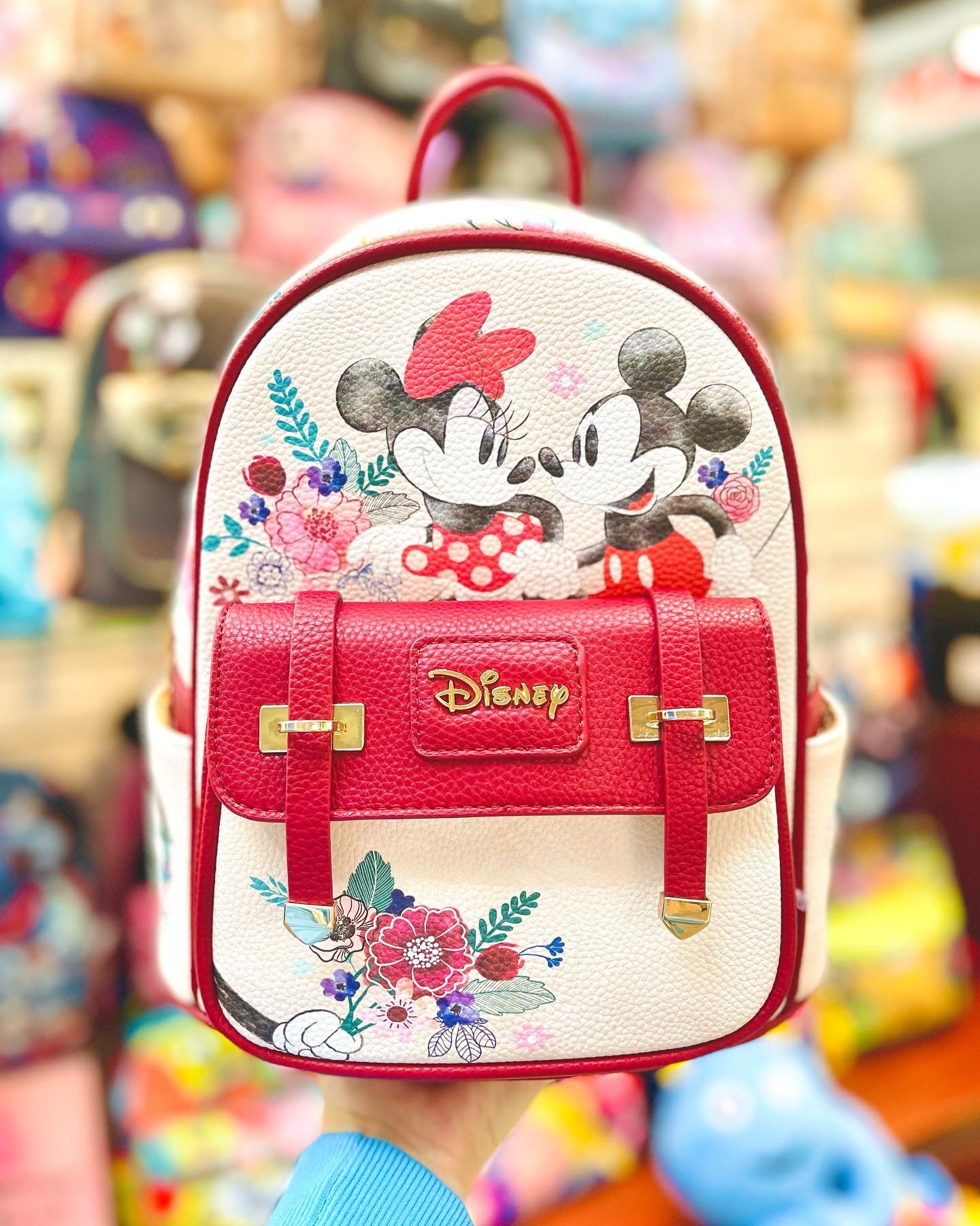 Disney Mickey and Minnie Mouse 11-inch Vegan Leather Mini Backpack