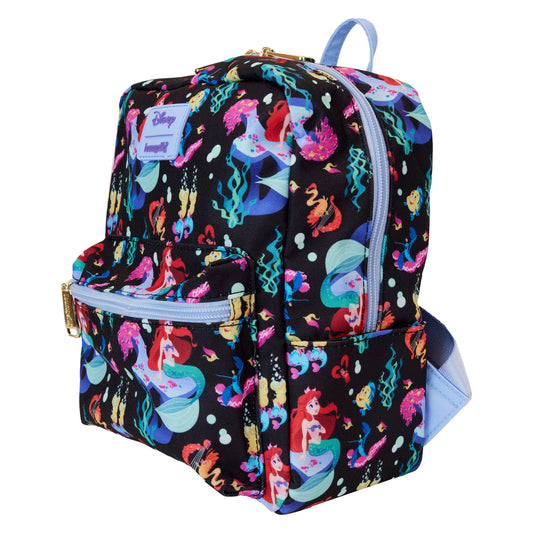 The Little Mermaid 35th Anniversary Life is the Bubbles All-Over Print Nylon Square Mini Backpack LFY