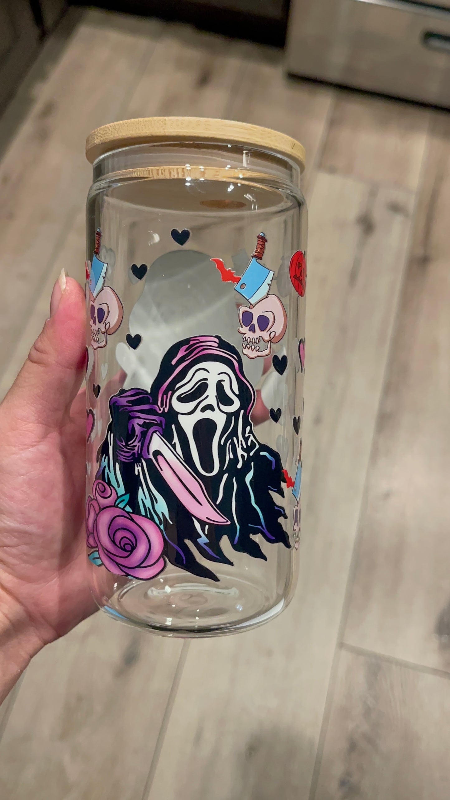 Scary glass cup