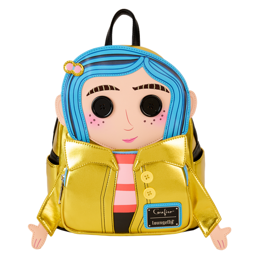 Loungefly Coraline 15th Anniversary Laika Doll Metallic Cosplay Mini Backpack LFY