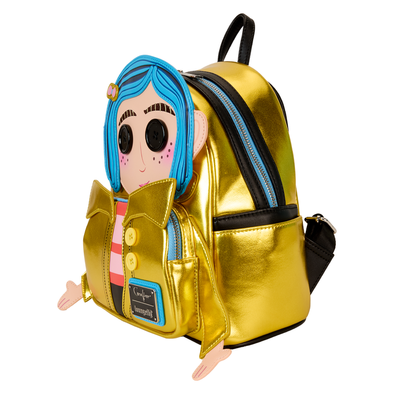 Loungefly Coraline 15th Anniversary Laika Doll Metallic Cosplay Mini Backpack LFY