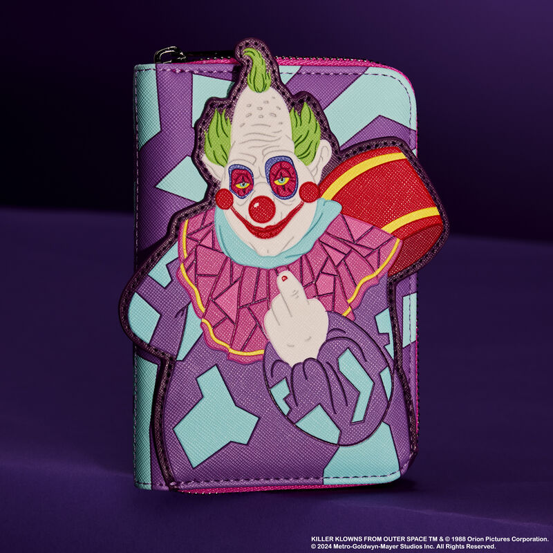 Loungefly Killer Klowns from Outer Space Jumbo Cosplay Glow Zip Around Wallet LFY