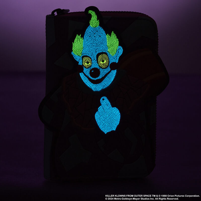 Loungefly Killer Klowns from Outer Space Jumbo Cosplay Glow Zip Around Wallet LFY