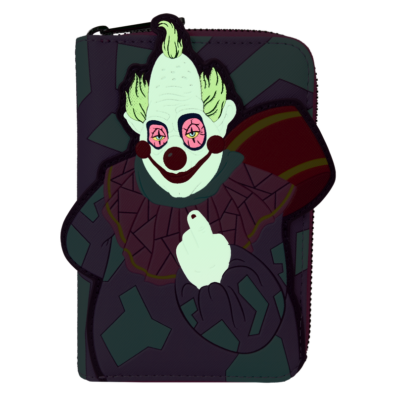 Loungefly Killer Klowns from Outer Space Jumbo Cosplay Glow Zip Around Wallet LFY