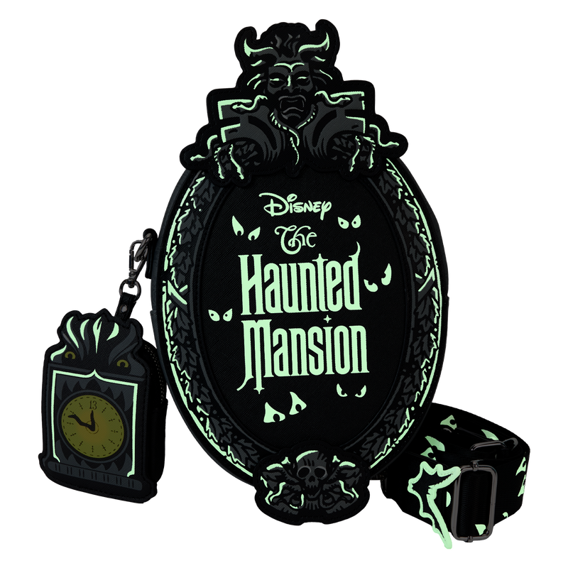 Loungefly The Haunted Mansion Plaque Glow Crossbody Bag With Coin Bag LFY