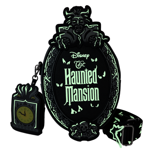 Loungefly The Haunted Mansion Plaque Glow Crossbody Bag With Coin Bag LFY