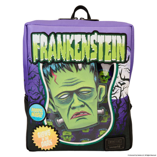 Loungefly Universal Monsters Frankenstein Mask Glow Mini Backpack With Coin Bag LFY