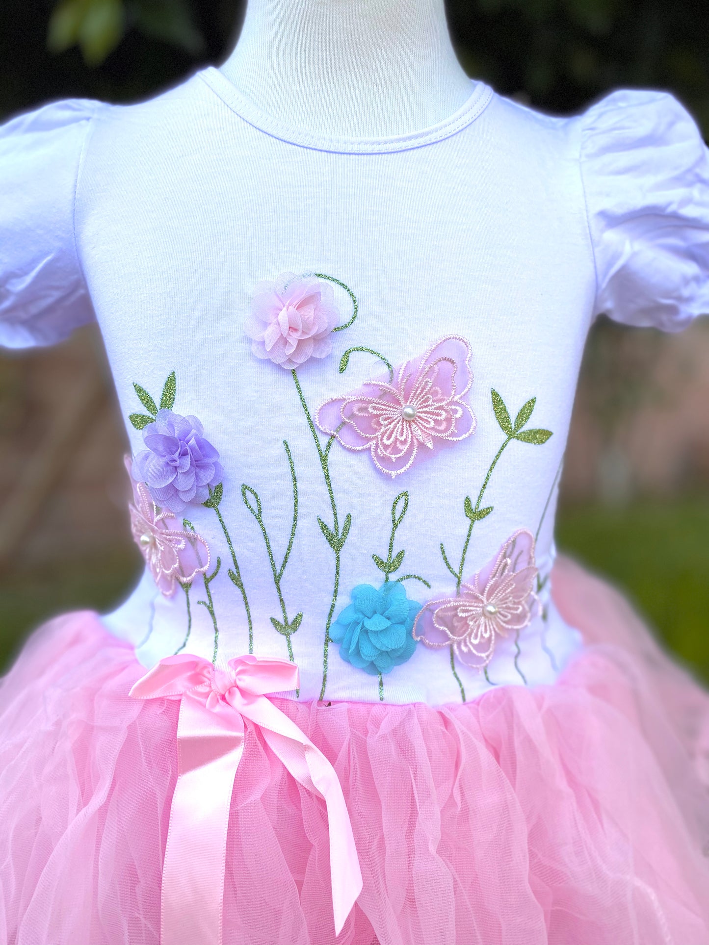 Pink Butterflies Tutu Dress